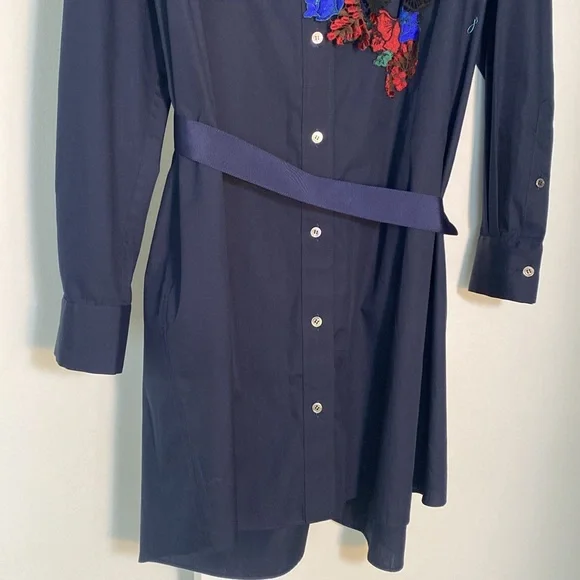 Sacai 3492 fabulous top/tunic/dress blue with unique embroidery, size L - Picture 4 of 15